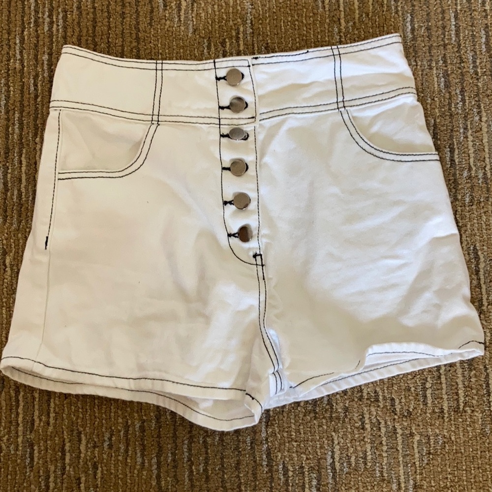 Forever 21 High Rise Button-Fly Denim Shorts